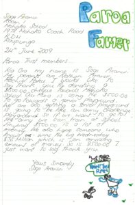 Community Mohaka School Letter Sage Aranui