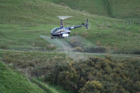 Farm Operations Helicopter Spraying Gorse