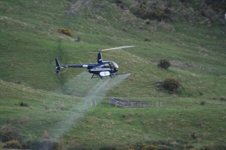 Farm Operations Helicopter Spraying Hill Yards